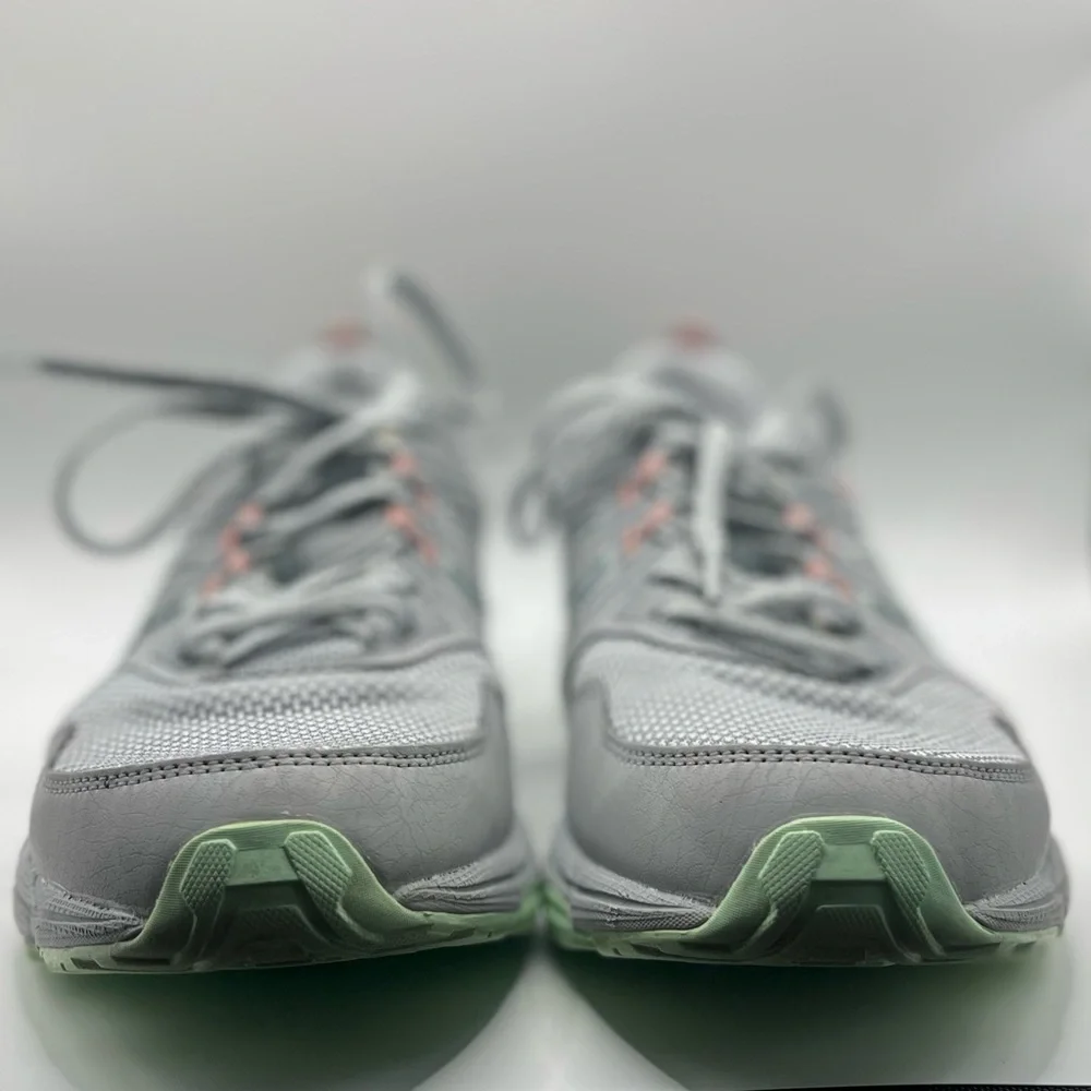 Asics Women's Athletic Shoes in Light Gray with Mint and Coral Accents - Picture 4 of 7